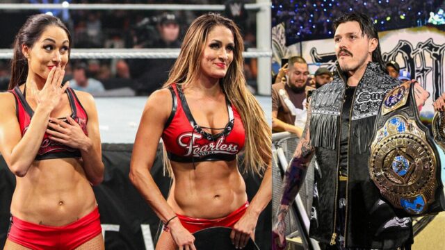 Brie Bella reage a Nikki Bella na WWE RAW em Mysterio dominicano com o fundo do palco


