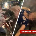 Cincinnati Brawl explode no centro da cidade e a mulher é nocauteada