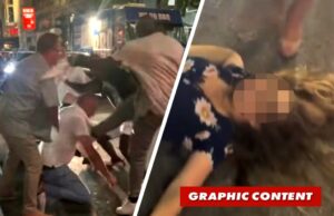 Cincinnati Brawl explode no centro da cidade e a mulher é nocauteada Cincinnati Brawl explode no centro da cidade e a mulher é nocauteada