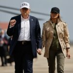 Presidente Donald Trump com a primeira -dama Melania Trump
