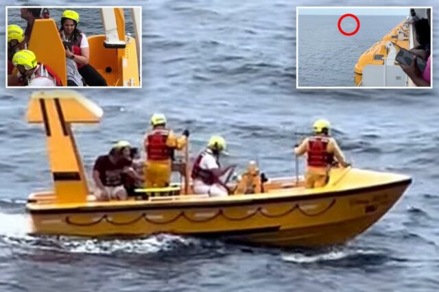 Cruzeiro da Disney O passageiro se assemelha a sons "alto" que eles ouviram quando uma jovem caiu do navio antes que o herói pai mergulhasse para salvá -la

