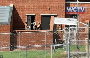 Dentro da reunião secreta de Ghislaine Maxwell com o Departamento de Trump: Cuffed Tão apertado seus pulsos sangrando Disseram -me que as autoridades da prisão não podiam nem consertar o problema pressionando duas mesas porque os móveis estão presos no chão - para impedir que os prisioneiros exercitem mesas e cadeiras como armas.