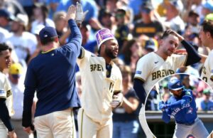 Dodgers, Brewers trocam no meio do jogo entre si Dodgers, Brewers trocam no meio do jogo entre si