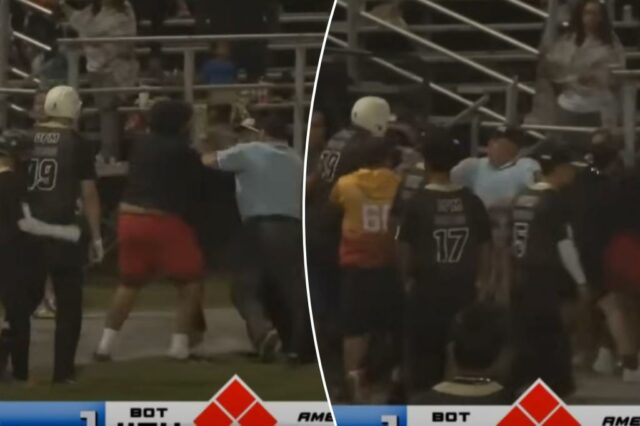 Dump da tela de luta explodindo em uma partida de futebol.
