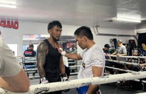 Educação com Pacquiao fornece um empurrão extra eumir marcial Eumir Marcial é trens com Manny Pacquiaoo no Knuckleheads Boxing Sports Hall em Las Vegas antes da luta contra o Mario Barrios.