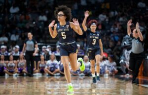 “Ele deixou o ND para mostrar o que ele pode fazer”: os fãs do Hoops reagem à ex -estrela de Notre Dame Olivia Miles, Fiba American Performances Empréstimo de imagem: IG/@fibawwc