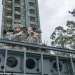 Uma unidade militar chinesa treinando com drones em Nanning, Região Autônoma de Guangxi Zhuang, no início de uma nova era de guerra
