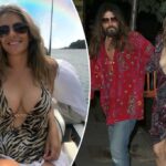 Elizabeth Hurley Gumns em maiô de estampa de leopardo, compartilha detalhes íntimos sobre a relação de Billy Ray Cyrus