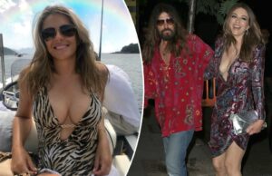 Elizabeth Hurley Gumns em maiô de estampa de leopardo, compartilha detalhes íntimos sobre a relação de Billy Ray Cyrus Elizabeth Hurley Gumns em maiô de estampa de leopardo, compartilha detalhes íntimos sobre a relação de Billy Ray Cyrus