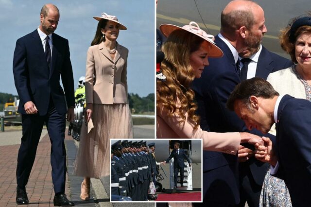 Emmanuel Macron bem-vindo pelo príncipe William e Kate Middleton quando chegar à Grã-Bretanha para uma visita de 3 dias

