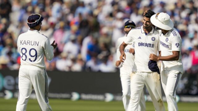 Eng V Ind, Lord Test: Washington Sundar Sepati Um de seus melhores dias com a bola confiante no lucro da Índia

