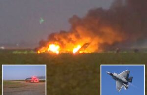 F-35 Racids de caça na Califórnia, o piloto joga com segurança F-35 Racids de caça na Califórnia, o piloto joga com segurança