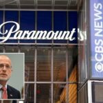 Sinal Paramount em sua sede de Nova York.
