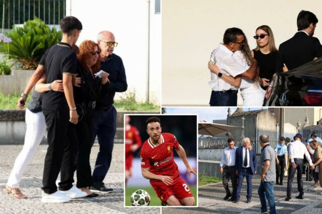 Família, colegas da equipe do Liverpool Soccer Star Diogo Jota com Zebra em Portugal para o funeral

