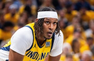 “Foi um pouco surpreendente” – o presidente do Pacers jogou uma bomba na saída de Myles Turner para se juntar a Giannis Anthetokounmpo March Madness Logo