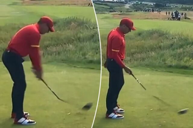 Furious Sergio Garcia faz um motorista em meia camisa - e toca em British Open sem um

