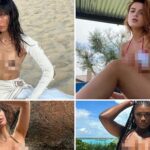 Jovens estrelas adolescentes pequenos biquínis