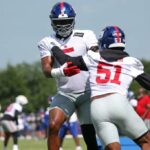O New York Giants Kayvon Thibodeaux e Abdul Carter Practice.