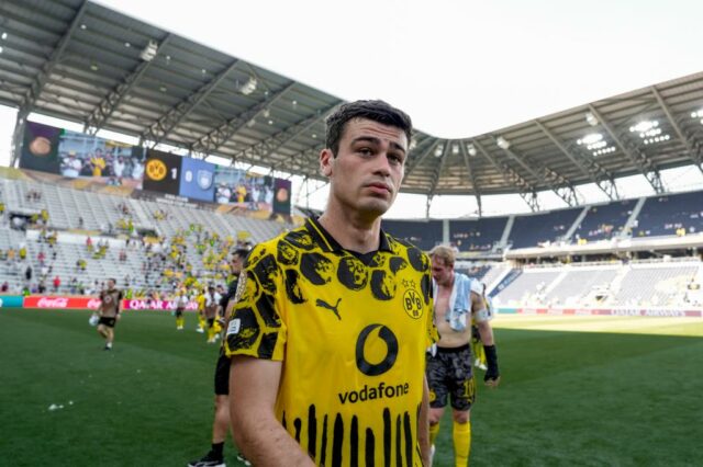 Gio Reyna, do Borussia Dortmund, após a partida da Copa do Mundo no clube da FIFA.