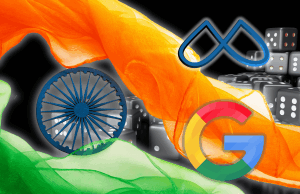 Google e Meta podem perder o escudo legal no meio da sonda de jogo indiana Google e Meta podem perder o escudo legal no meio da sonda de jogos de azar indiana. Ilustração com as cores da bandeira indiana com o Ashoka Chakra, Google e meta logotipos e dados pretos em segundo plano, simboliza um estudo legal de atividades de jogo on -line envolvendo os gigantes técnicos na Índia.