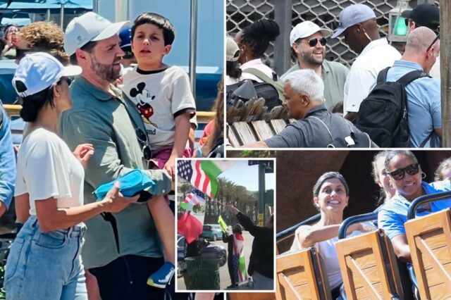 Governador de notícias, os manifestantes atacam JD Vance com sua família, visitando a Disneylândia

