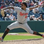 Gregory Soto fornece Cleveland Guardians durante a nona rodada da partida de beisebol, quinta -feira, 24 de julho de 2025.