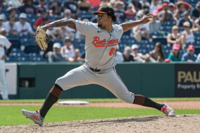Gregory Soto fornece Cleveland Guardians durante a nona rodada da partida de beisebol, quinta -feira, 24 de julho de 2025.