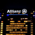 The tower skyscraper built in 2020 in Milan CityLife district area called Isozaki Tower (Allianz) seen from the MiCo Convention centre in a night view. Milan (Italy), December 2nd 2021.
