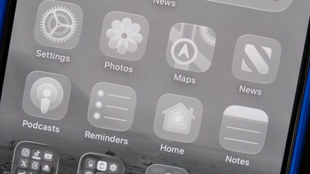 IOS 26 Tela inicial do iPhone com vidro líquido