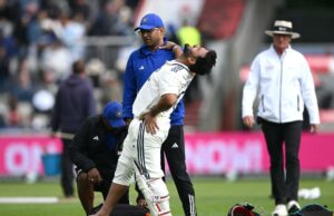 Ind vs Eng: Rishabh Pant estica o campo devido a lesão na perna Ind vs Eng: Rishabh Pant estica o campo devido a lesão na perna