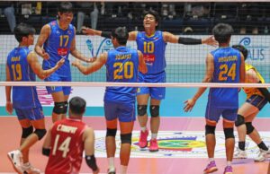 Infelizmente, Pilipinas derrotou o Camboja pela primeira vitória na perna 2 Sea V.League Infelizmente, Pilipinas durante uma partida contra a Tailândia na Sea V-League.