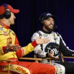 Joey Logano (22) e Shane van Gisbergen (88) durante o treinamento de Daytona 500. Fonte: Imagen