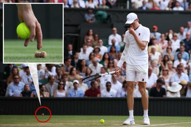 Jannik Sinner servido interrompido por Fan Cork Champagne: "Somente em Wimbledon"

