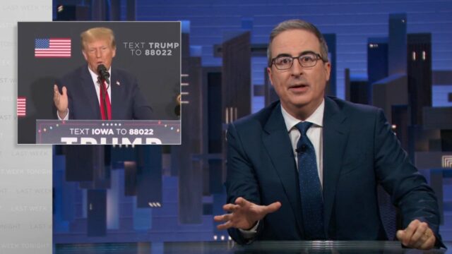 John Oliver chama a listar evidências de amizade de Trump com Epstein: 'Ainda assim, não há nada!

