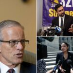 John Thune alerta que os Demes estão em "Big Tłopot" se Zohran Mamdani vencer a corrida do prefeito de Nova York - quando Chuck Schumer está dia