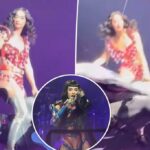 Katy Perry aterrorizada quase cai de um suporte voador porque eles funcionam incorretamente