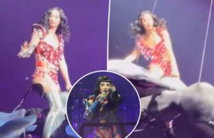Katy Perry aterrorizada quase cai de um suporte voador porque eles funcionam incorretamente Katy Perry aterrorizada quase cai de um suporte voador porque eles funcionam incorretamente