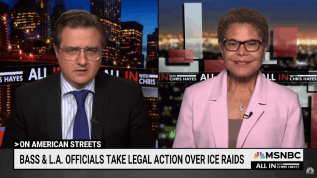 La Maior Karen Bass ri sobre ameaças para prender o DHS pela intervenção no parque: 'é patético' | Vídeo

