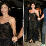 Lauren Sánchez mostra seu lado selvagem em puro vestido com estampa de animais em St. Tropez Date Night With Jeff Bezos