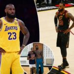 LeBron James no uniforme do Lakers.