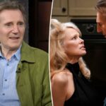 Liam Neeson faz brincadeira insolente sobre as filmagens de cenas íntimas "nua nu" com Pamela Anderson