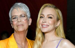 Lindsay Lohan se lembra de 1 conselho de Jamie Lee Curtis, que carrega consigo Jamie Lee Curtis e Lindsay Lohan.