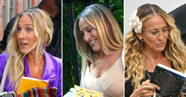 Livros Carrie Bradshaw foi vista lendo sobre 'e assim' '

