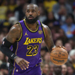 Los Angeles Lakers Ex exu fortemente impresso em LeBron James