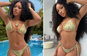 MEGAN SENCIONIONE TUNDO DE BIKINI VERDE Megan é uma foto quente do astuto