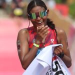 Karen Manayon permitiu um sorriso após a maior vitória de sua carreira. Foto de colaborador