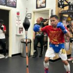 Manny Pacquiao está em uma sessão educacional no Wild Wild Wild Sports Hall, em Los Angeles. Em 19 de julho, ele está se preparando para a luta do Campeonato Mundial contra Mario Barrios em Las Vegas.