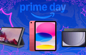 Minhas ofertas de tablets favoritas no Prime Day Scoor o iPad mini por um preço recorde Diferentes comprimidos no fundo abstrato do primeiro dia