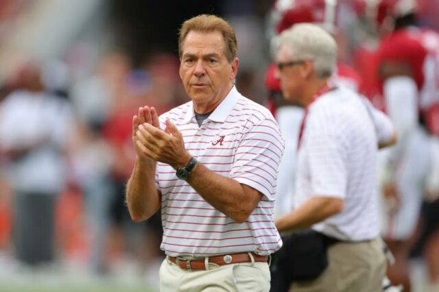 Nick Saban, treinador principal Alabama Crimson Tide, bate -papo.
