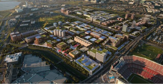 No meio do mercado de escritórios, o desenvolvimento de 9 milhões de metros quadrados de grande desenvolvimento de Santa Clara é um grande ponto de articulação

